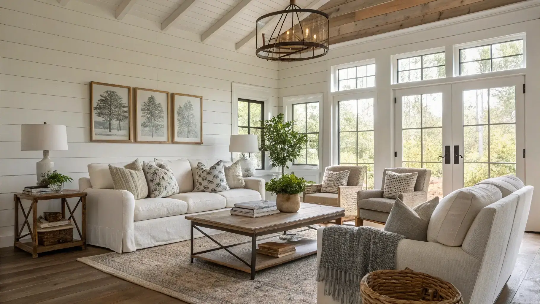 modern farmhouse living room